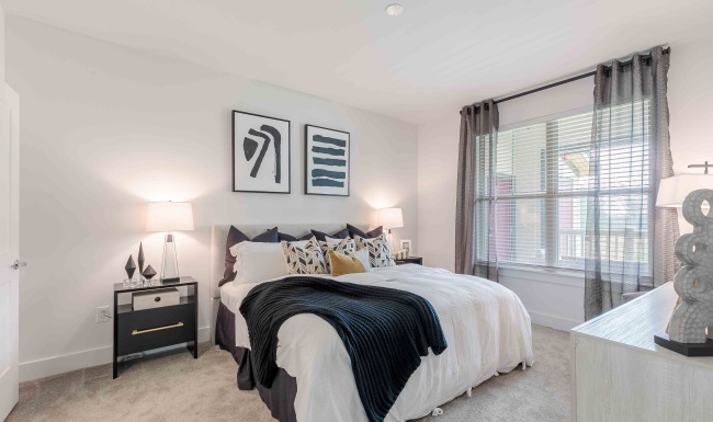 a bed in a bedroom