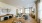 living and dining area with a table and chairs